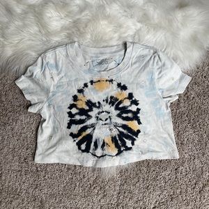 Urban Outfitters BDG Tie dyed + embroidered cropped Tee